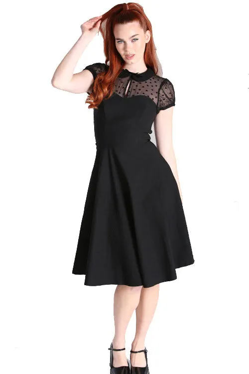 Hell Bunny Columbina Swing Stretch Dress with Peter Pan Collar