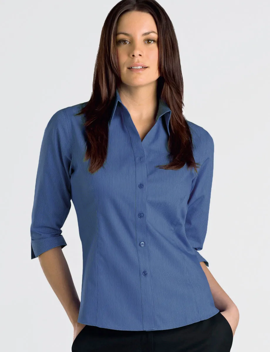 Ladies Tonal Stripe Sapphire Blouse