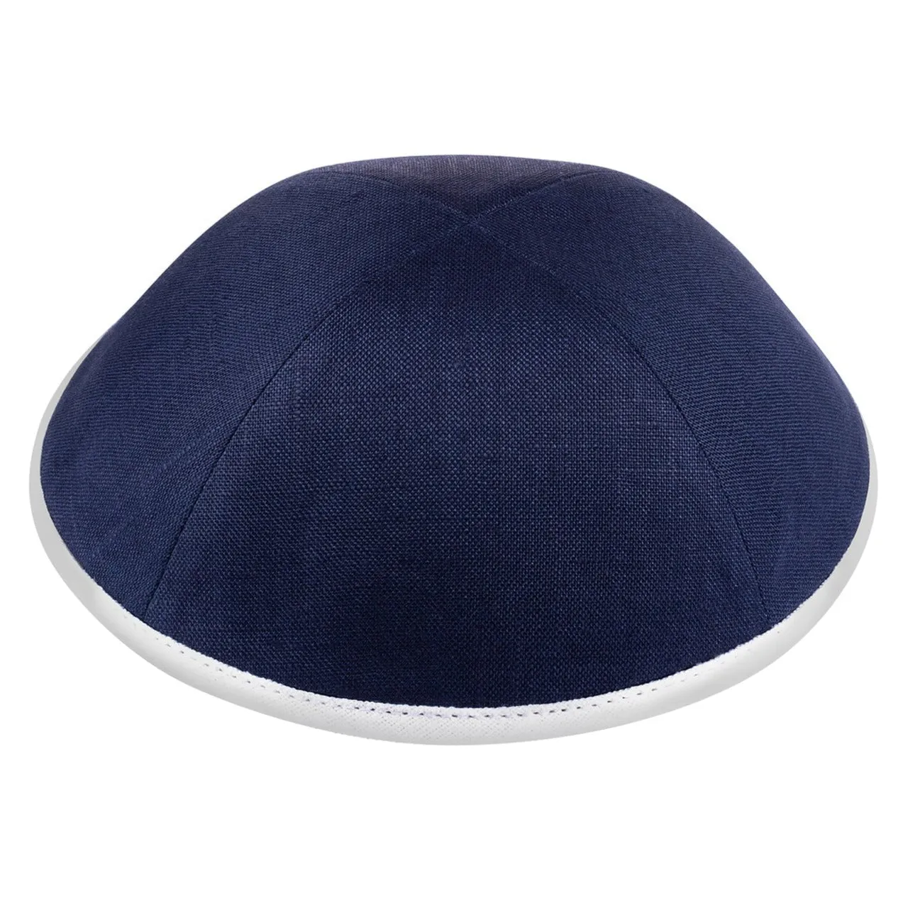 Linen Yarmulke with Coloured Rim