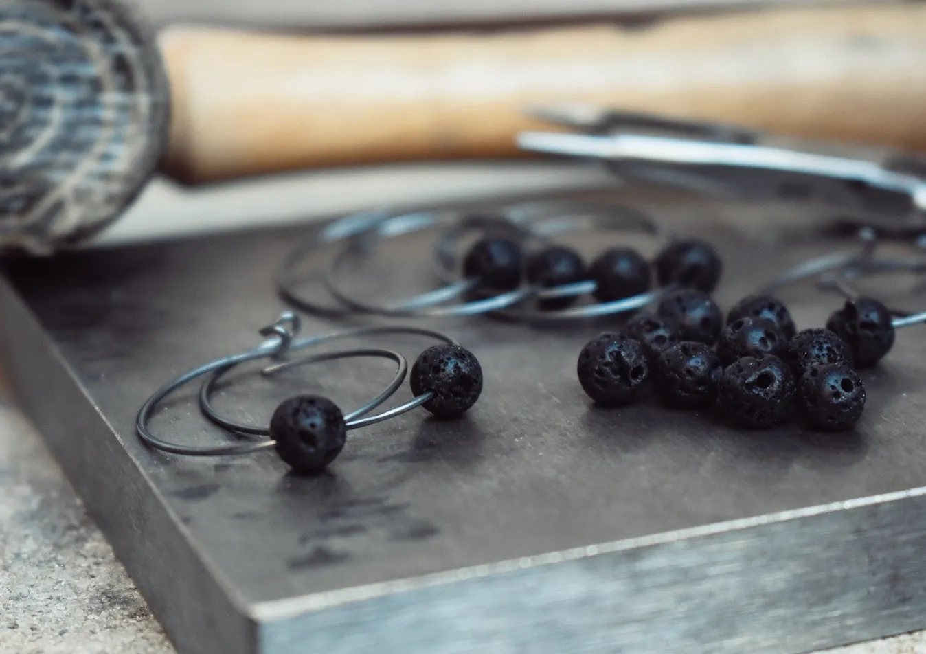 Little black lava hoops