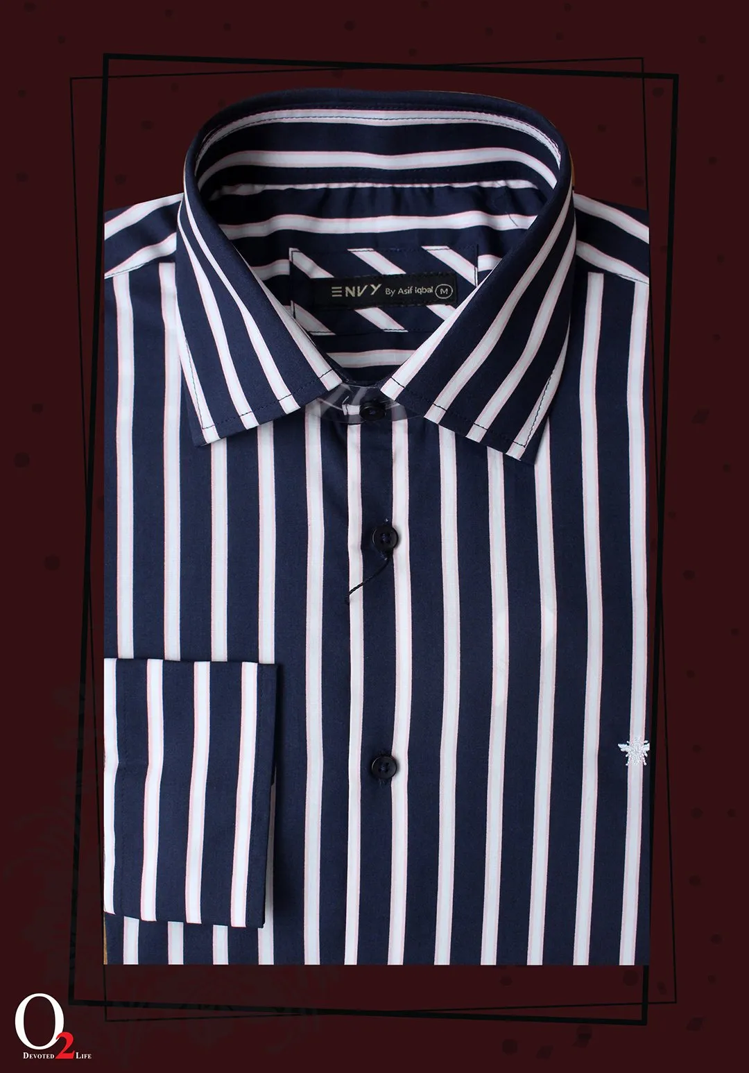 Mens Black White Striped Shirt