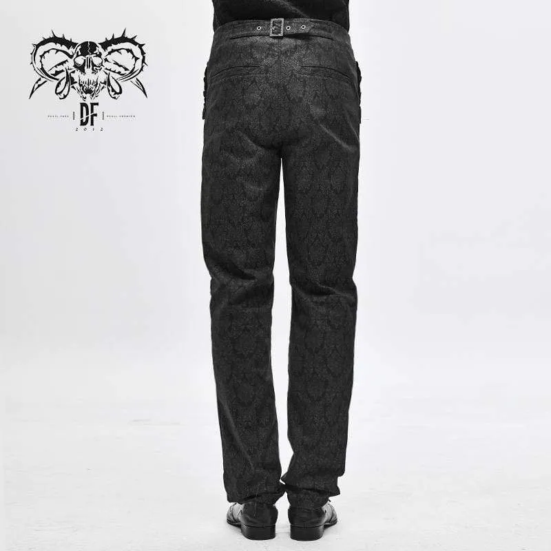 Men's Gothic Chinese Button Jacquard Pants