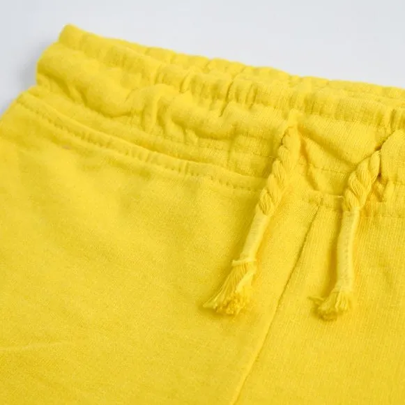 MI - Girls 'Yellow' Basic Cotton Terry Shorts MO735