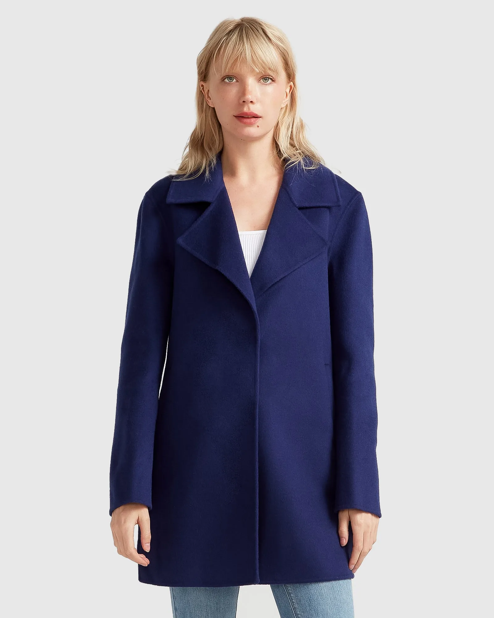 NEW FIT Ex-Boyfriend Wool Blend Oversized Jacket - Midnight Blue