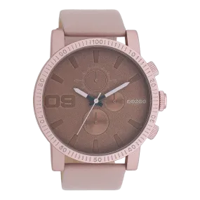 Pink grey OOZOO watch with pink grey leather strap - C11218