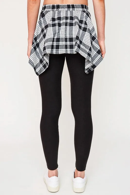 PLAID TIE OVER LEGGINGS