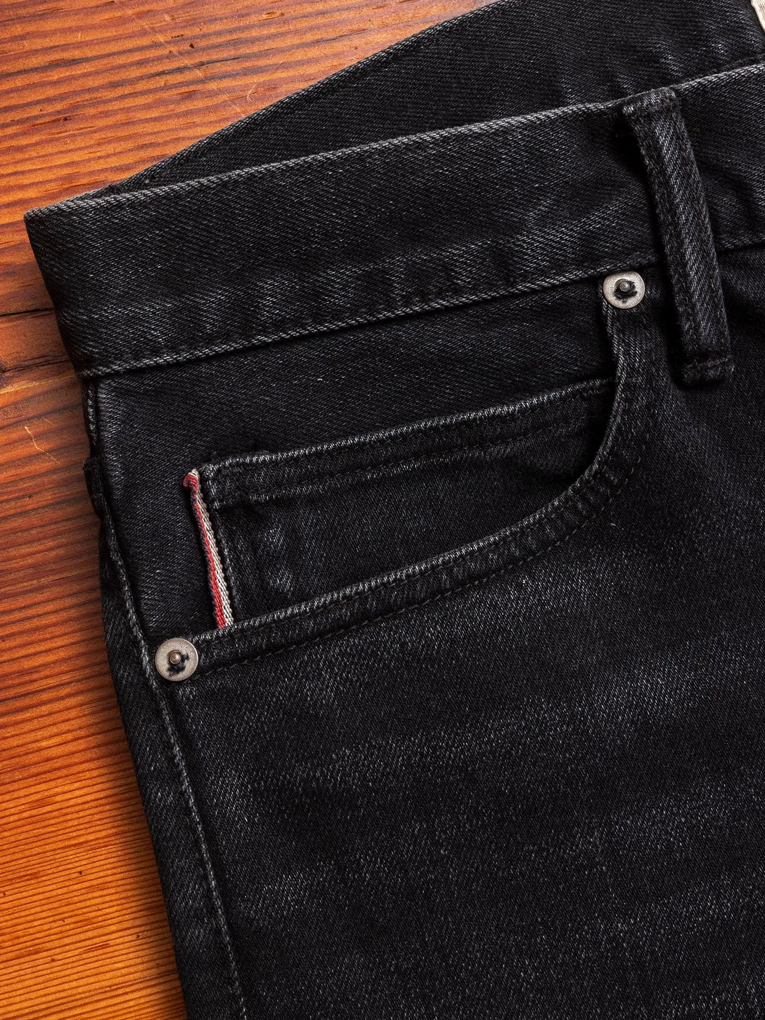 "Paul" 14oz Washed Black Stretch Selvedge Denim - Pen Slim