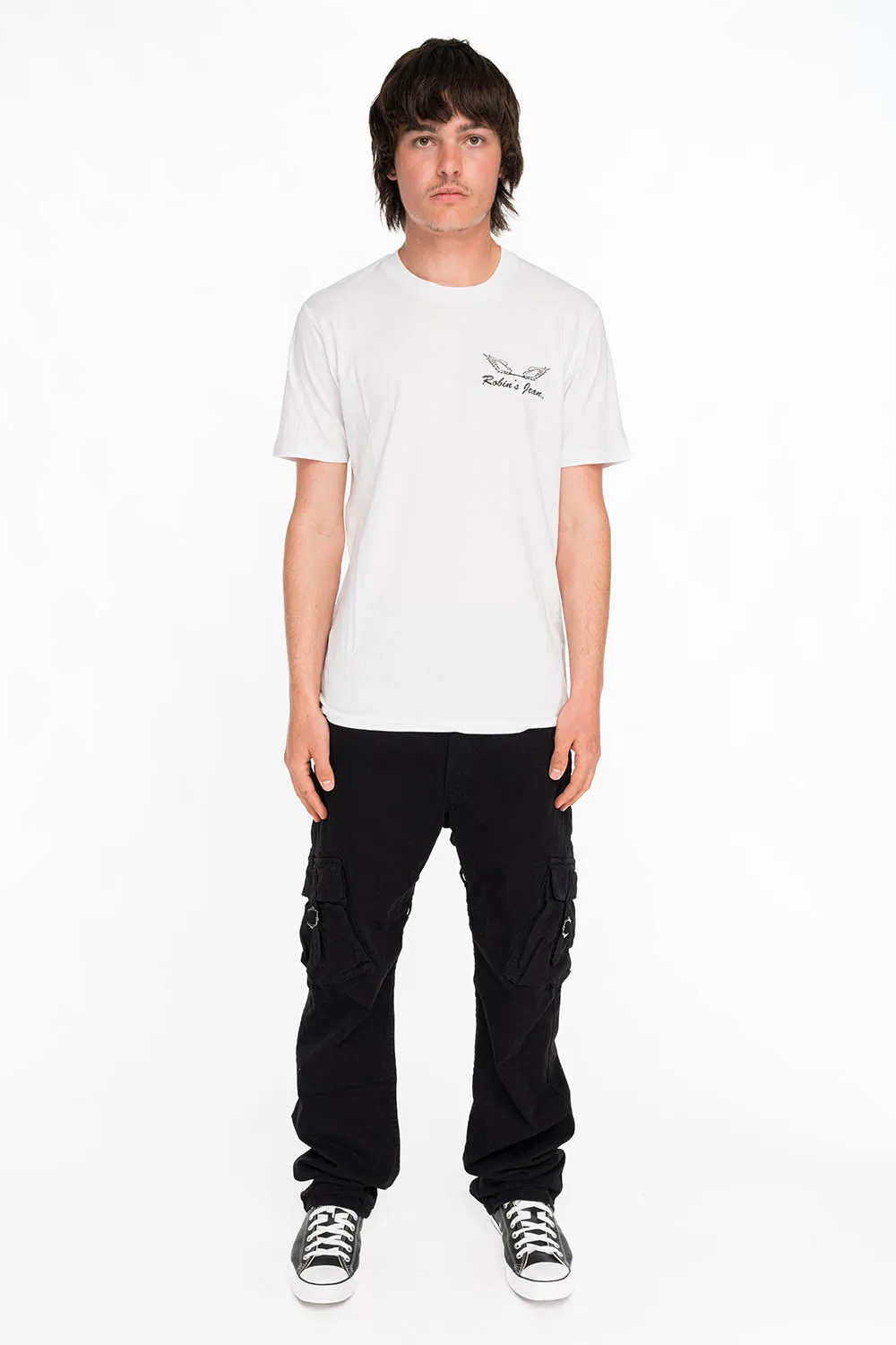 ROBIN WINGS TEE IN WHITE BLACK