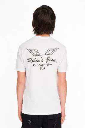 ROBIN WINGS TEE IN WHITE BLACK