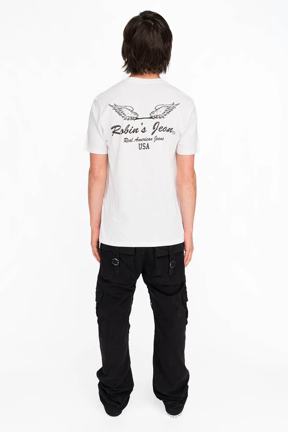 ROBIN WINGS TEE IN WHITE BLACK