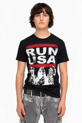 RUN USA IN BLACK TEE