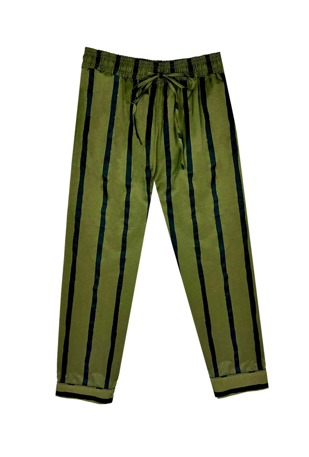 SAMPLE - Everyday Pants - Green & Black Striped