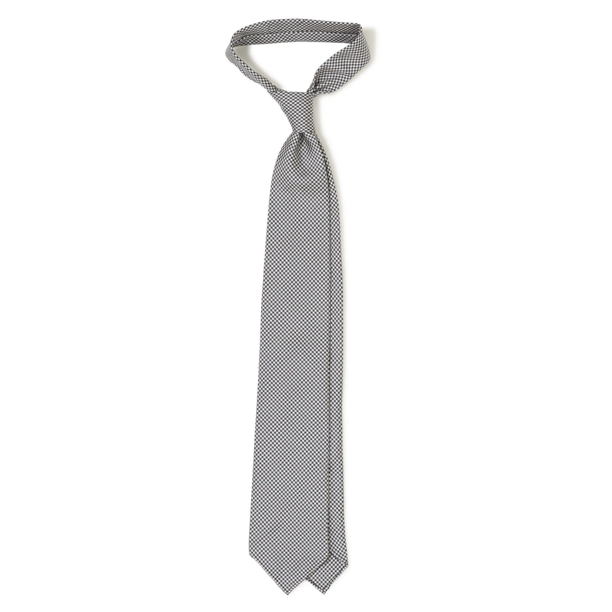 Silk Micro Houndstooth Hand-rolled Tie