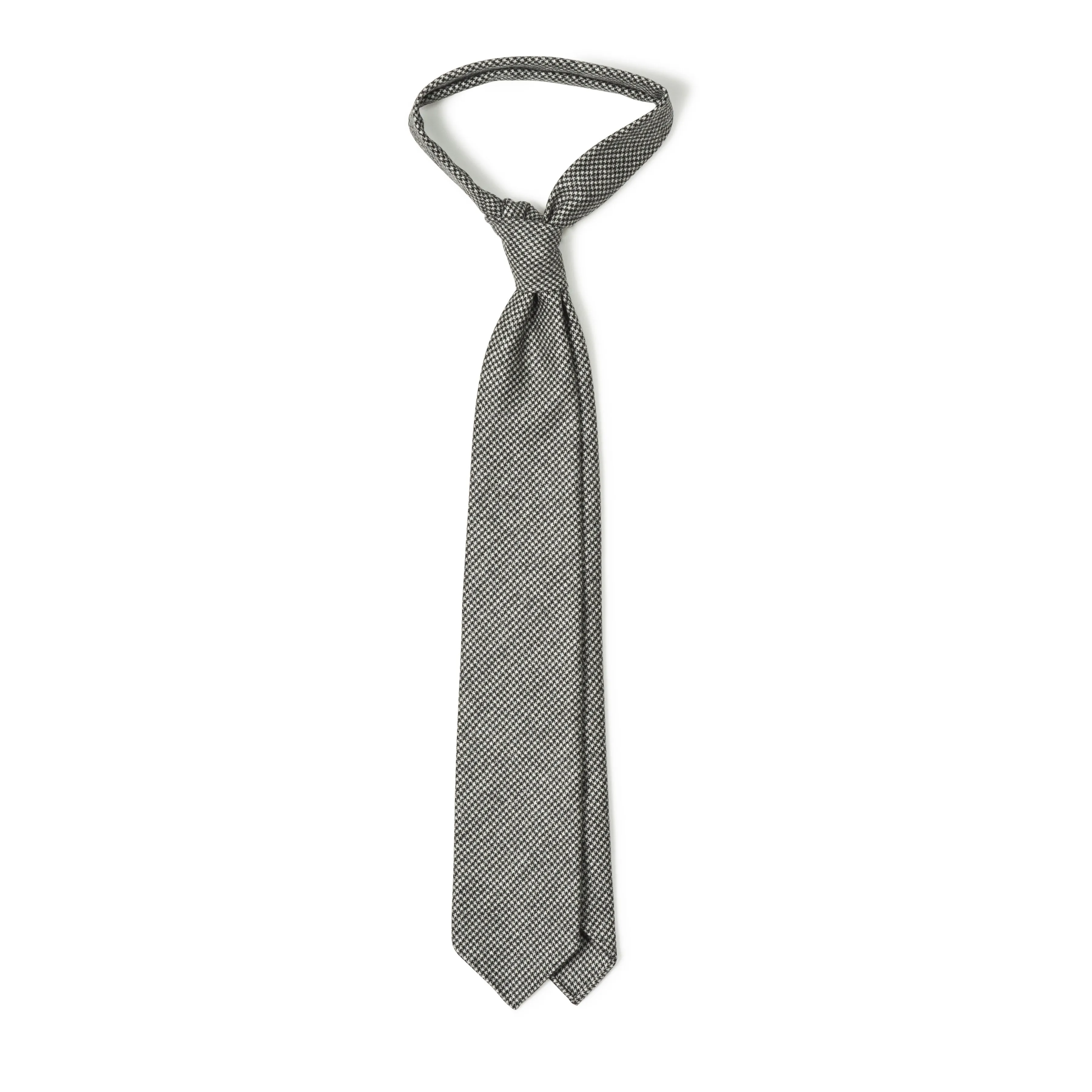 Silk Micro Houndstooth Hand-rolled Tie