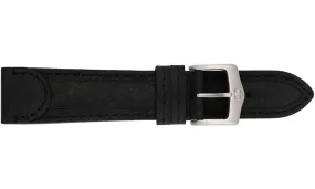 Tab End Leather Watch Strap Black