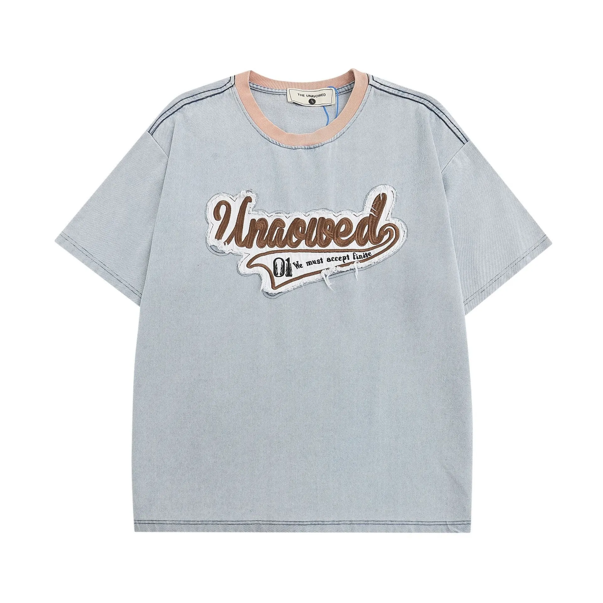 Vintage Denim | Retro Embroidery Logo T Shirt