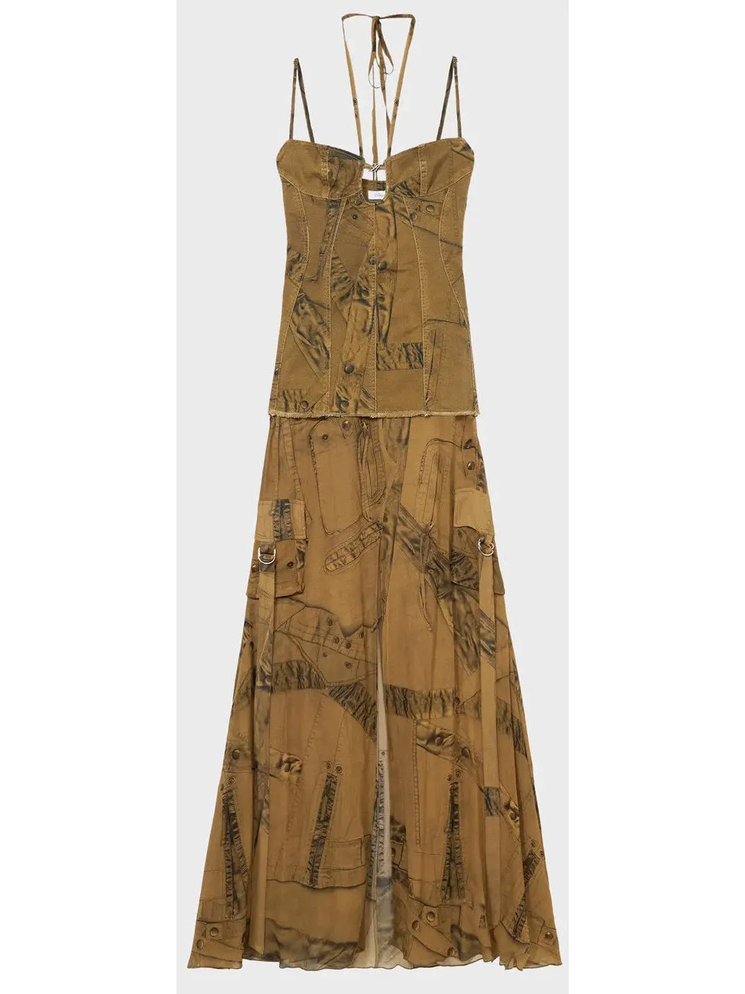 Women’s Cargo Patch-Print Long Dress