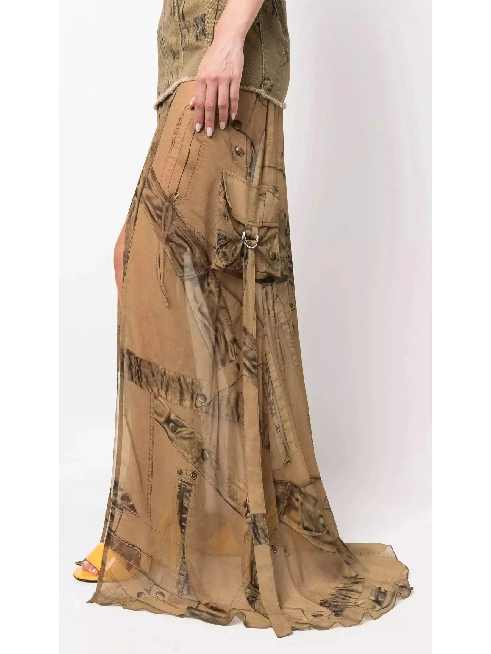 Women’s Cargo Patch-Print Long Dress