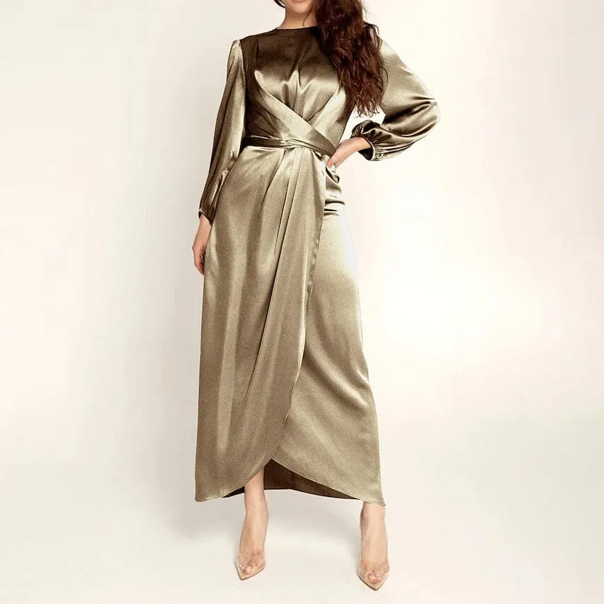 Women's Satin Swing Maxi Dress