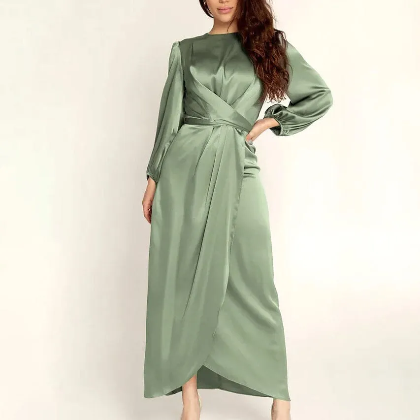 Women's Satin Swing Maxi Dress