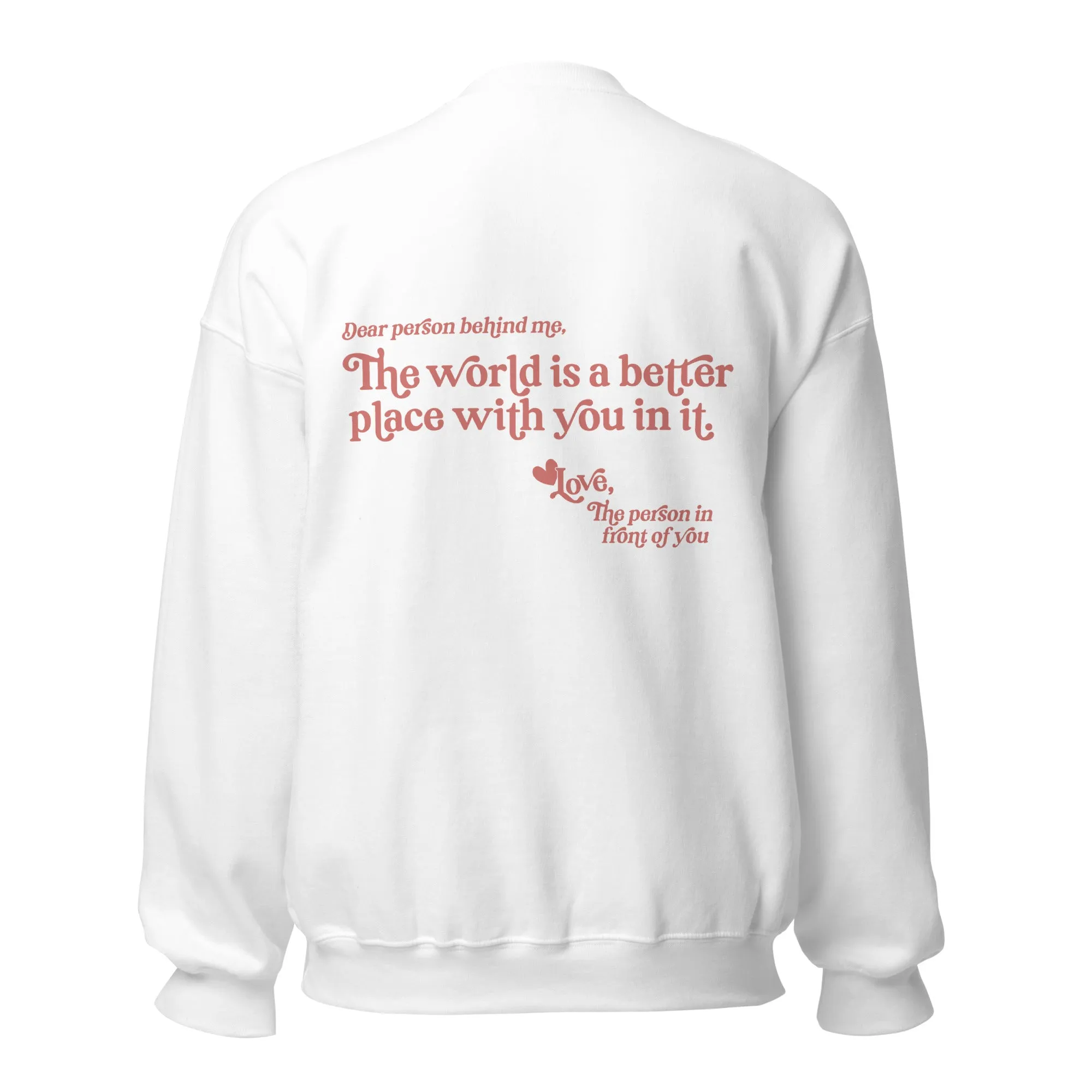 'You are enough' with positive message on back | Affirmation sweatshirt | grey, white and sand