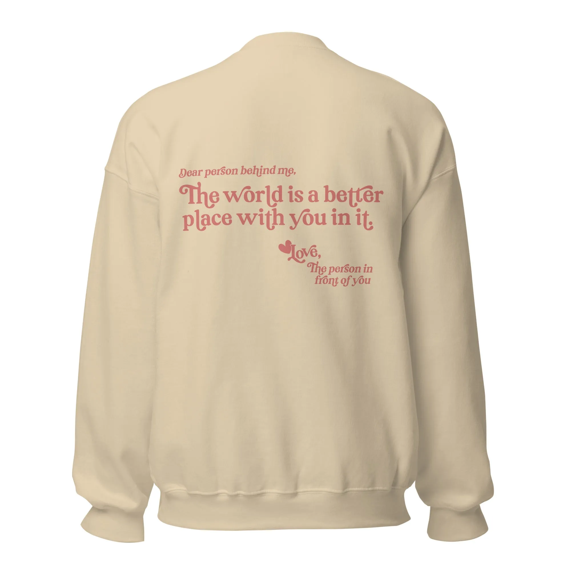 'You are enough' with positive message on back | Affirmation sweatshirt | grey, white and sand